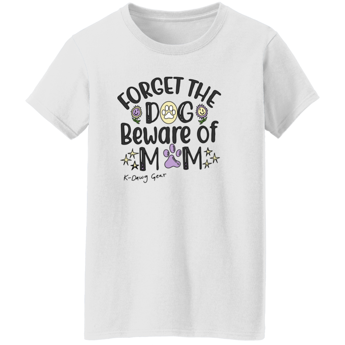 Beware of Dog Mom - Ladies' 5.3 oz. T-Shirt