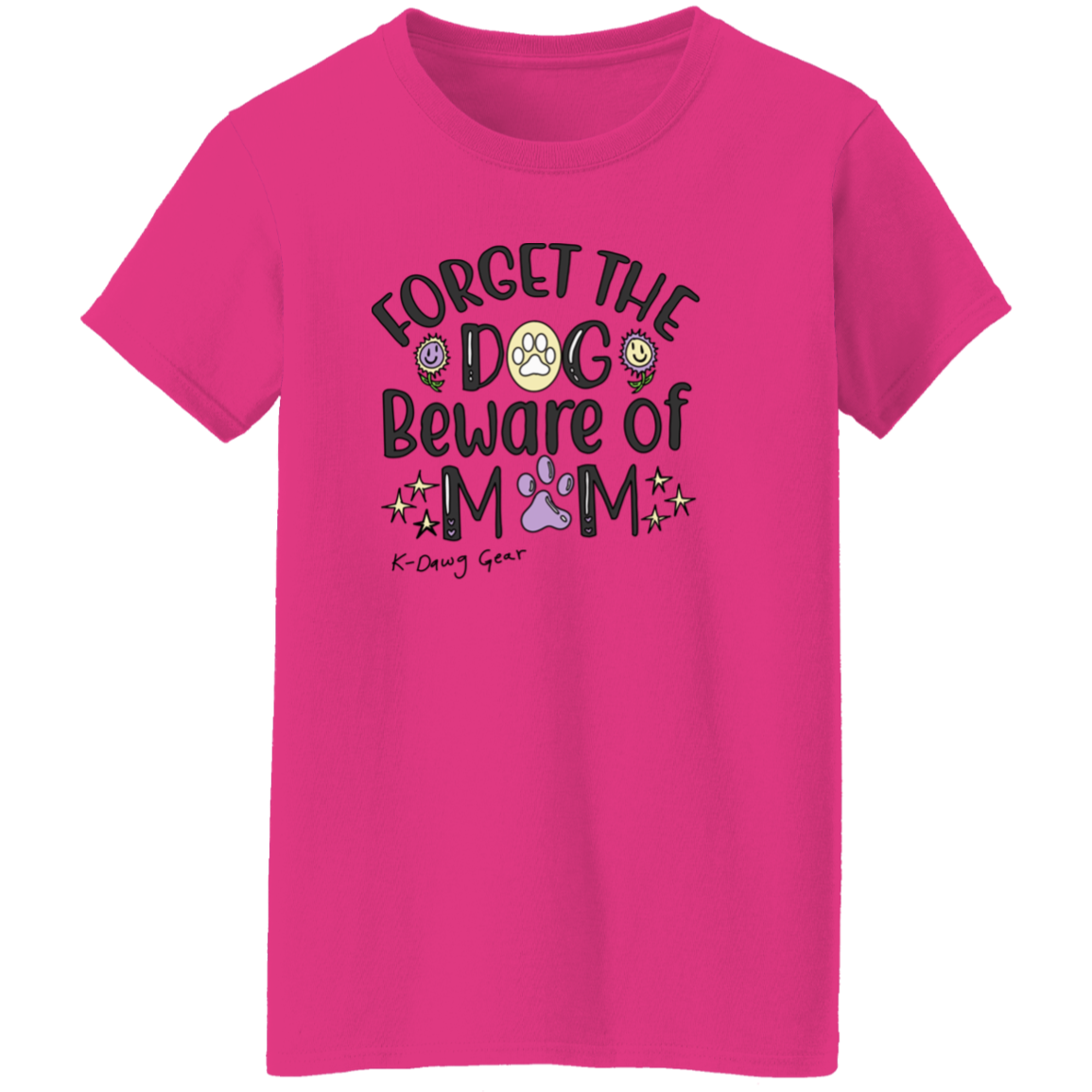 Beware of Dog Mom - Ladies' 5.3 oz. T-Shirt