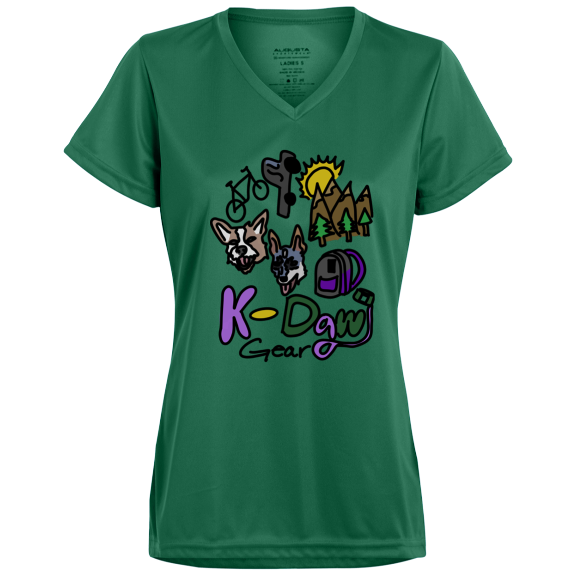 K-Dawg Gear Ladies’ Moisture-Wicking V-Neck Tee