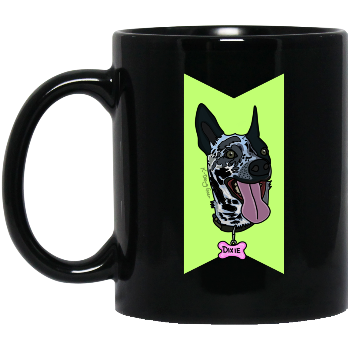 Dixie Blue Heeler 11 oz. Black Mug