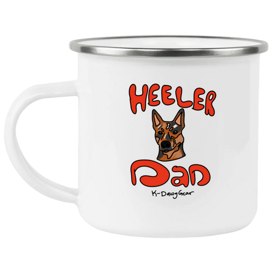 Red Heeler Dad Enamel Camping Mug